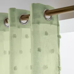 Tenda trasparente con occhielli pon pon (140 x 240 cm) Emie Tende Trasparenti