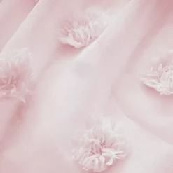 Tenda trasparente con occhielli e pon pon (180 x 240 cm) Suzie Rose Tende Trasparenti