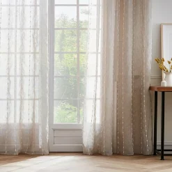Sale Tenda trasparente con passanti nascosti e pon pon (140 x 240 cm) Axel Tende Trasparenti