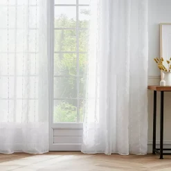 Clearance Tenda trasparente con passanti nascosti e pon pon Axel Tende Trasparenti