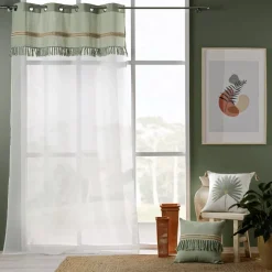 Hot Tenda trasparente cotone (140 x 240 cm) Janara Verde salvia Tende Trasparenti