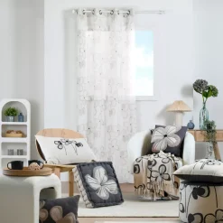 Tenda (135 x 260 cm) Tilda Ecru Tende Trasparenti