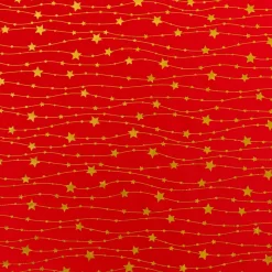 Tovaglia di Natale rettangolare (140 x 240 cm) Pioggia di stelle Rosso e dorato