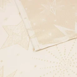 Tovaglia di Natale rettangolare (140 x 240 cm) Notte stellata Beige e dorato
