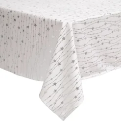 Tovaglia natalizia rettangolare (140 x 240 cm) Pioggia di stelle Bianca