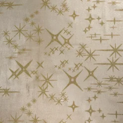 Tovaglia natalizia rettangolare (140 x 240 cm) Stelle Celesti Beige e dorato