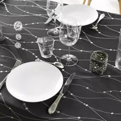 Tovaglia natalizia rettangolare (140 x 240 cm) Astrelia Nero e argento