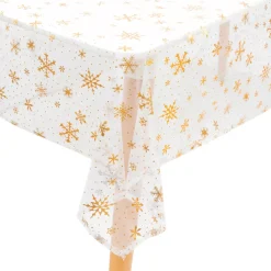 Tovaglia natalizia rettangolare (140 x 360 cm) Fiocco di neve Bianco