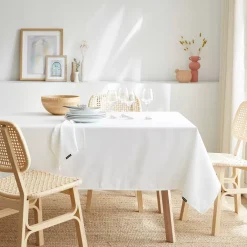 Sale Tovaglia rettangolare antimacchia (140 x 350 cm) Elise Bianca Tovaglie