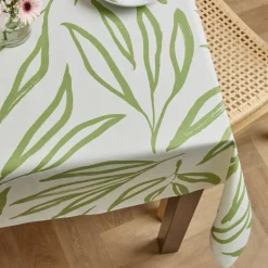 Tovaglia rettangolare cotone antimacchia (150 x 250 cm) Galice Verde eucalipto