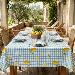 Tovaglia rettangolare cotone antimacchia (150 x 250 cm) Menton Blu