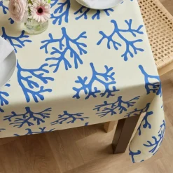 Tovaglia rettangolare cotone antimacchia (150 x 250 cm) Moorea Blu