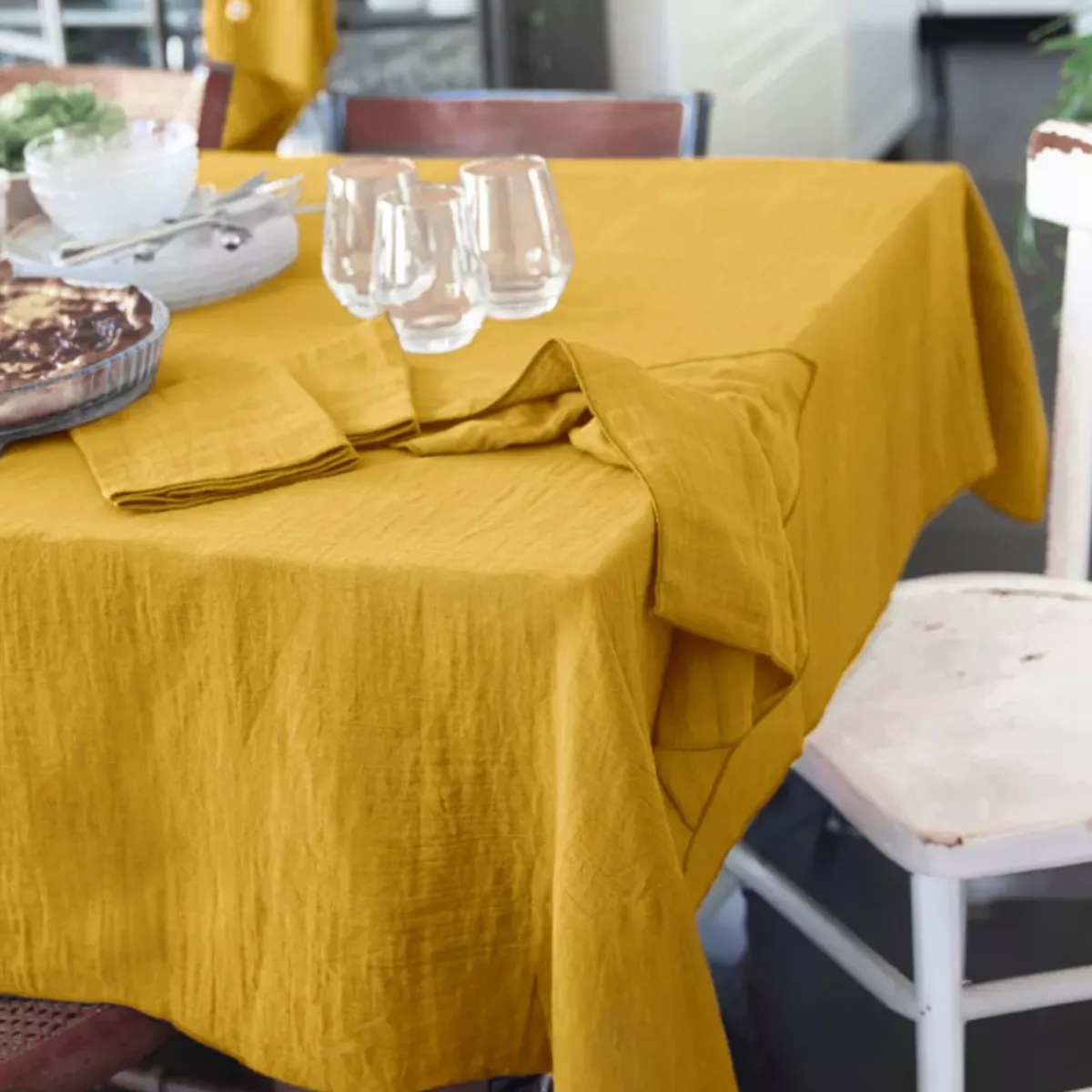New Tovaglia rettangolare garza di cotone (L250 cm) Gaïa Tovaglie