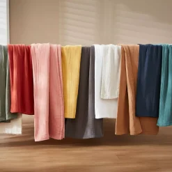 Tovaglia rettangolare garza di cotone (L350 cm) Gaïa Terracotta