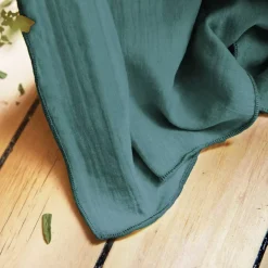 Tovaglia rettangolare garza di cotone (L350 cm) Gaïa Blu anatra