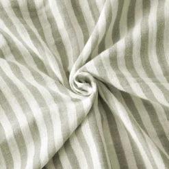 Clearance Tovaglia rettangolare in garza di cotone (150 x 250 cm) Gaïa a righe Verde eucalipto Tovaglie