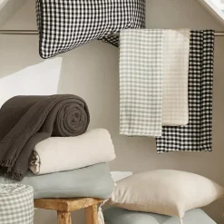Tovaglia rettangolare in garza di cotone (150 x 250 cm) Gaïa vichy Verde eucalipto