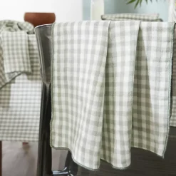 Tovaglia rettangolare in garza di cotone (150 x 250 cm) Gaïa vichy Verde eucalipto
