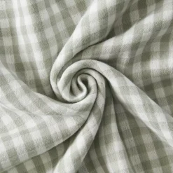 Tovaglia rettangolare in garza di cotone (150 x 350 cm) Gaïa vichy Verde eucalipto