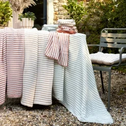 Tovaglia rettangolare in garza di cotone (150 x 250 cm) Gaïa a righe Corda