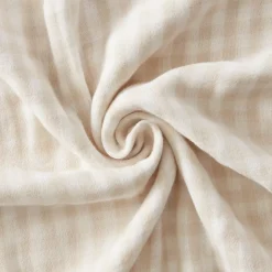 Tovaglia rettangolare in garza di cotone (150 x 250 cm) Gaïa vichy Beige
