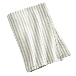 Tovaglia rettangolare in garza di cotone (150 x 350 cm) Gaïa a righe Verde eucalipto