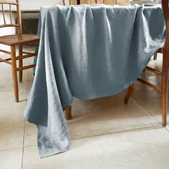 Clearance Tovaglia rettangolare in lino lavato (170 x 350 cm) Louise Azzurro Tovaglie