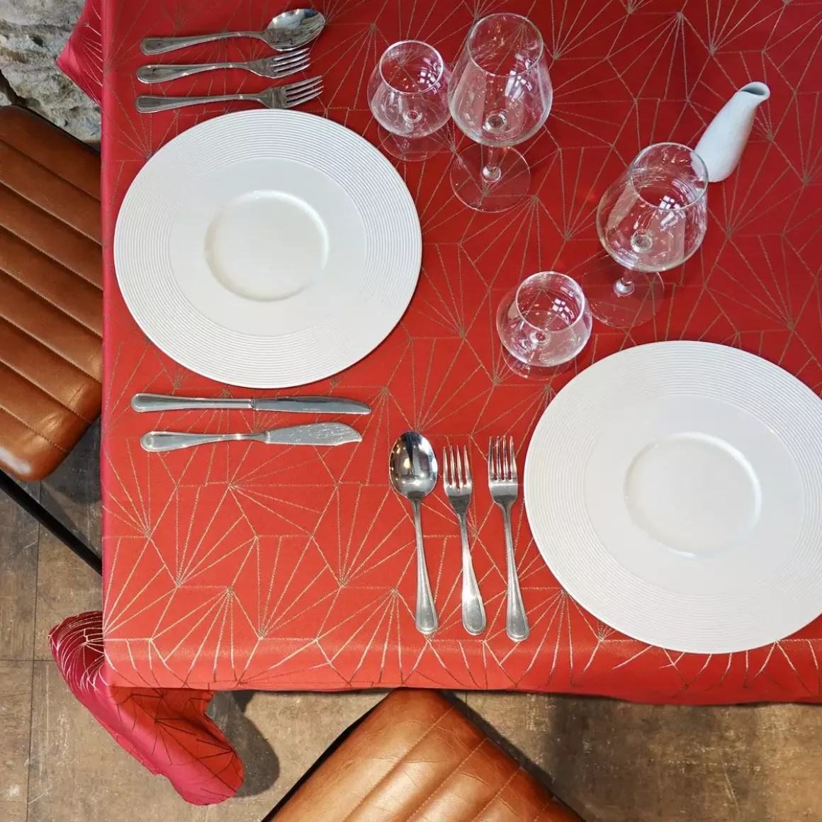 Tovaglia rettangolare (L300 cm) Facette Rosso