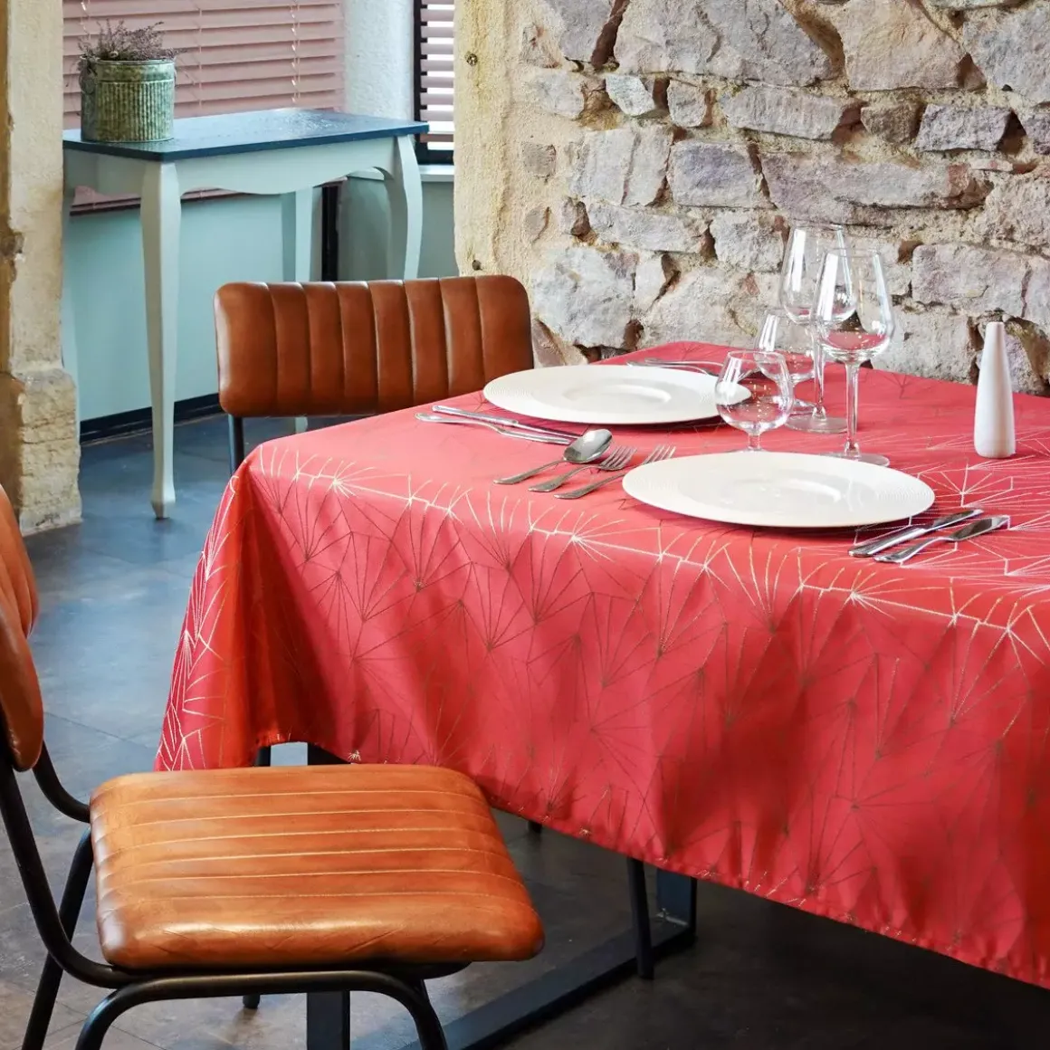 Tovaglia rettangolare (L300 cm) Facette Rosso