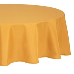 Tovaglia rotonda antimacchia (Ø180 cm) Mina Giallo ocra