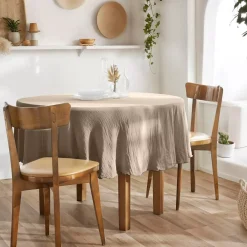 Outlet Tovaglia rotonda garza di cotone (180 cm) Gaïa Marrone Tovaglie