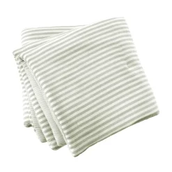 Clearance Trapunta garza di cotone Gaïa a righe Verde eucalipto Copriletti, Trapuntine E Runner Letto
