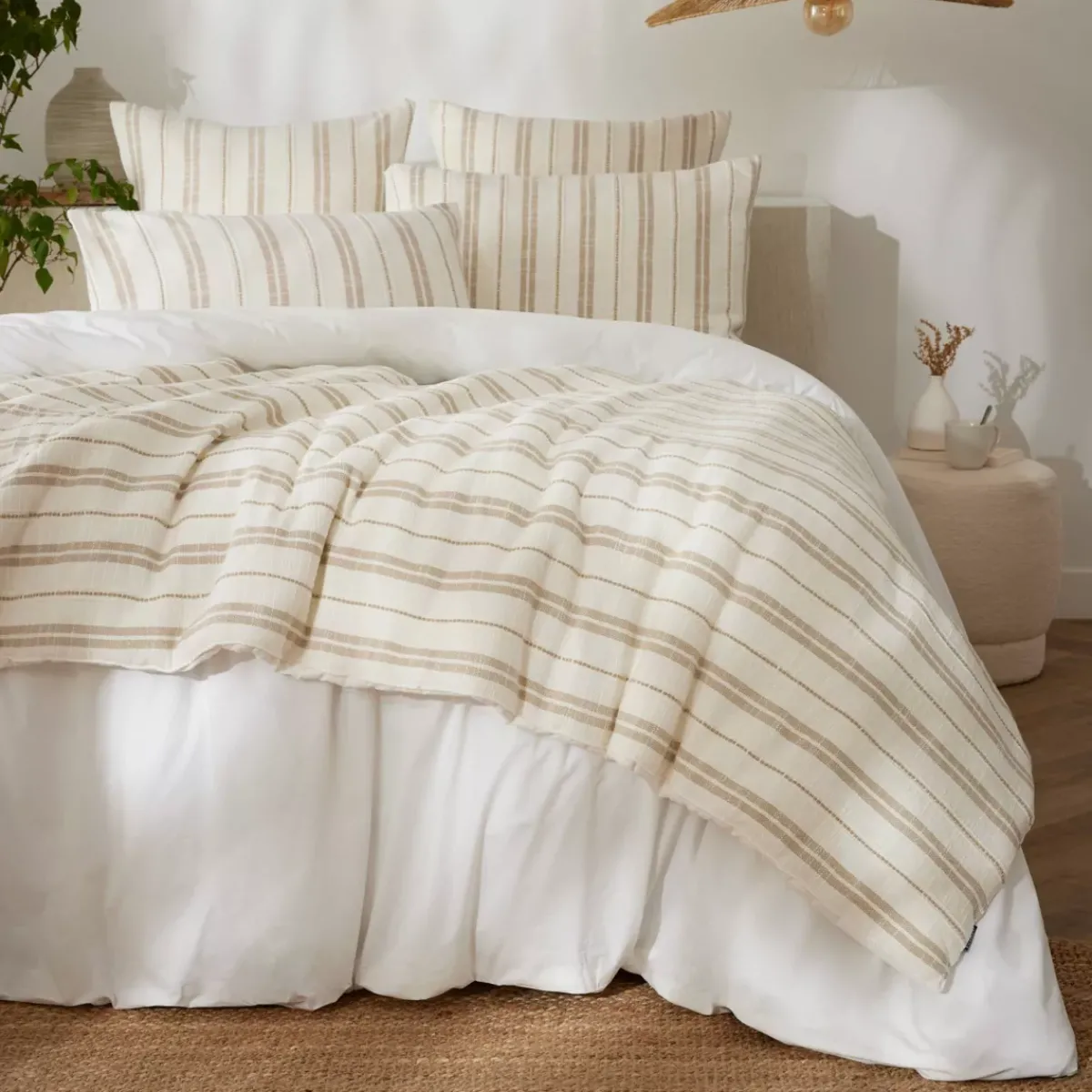 Outlet Trapunta reversibile in cotone testurizzato e percalle Alice Copriletti, Trapuntine E Runner Letto