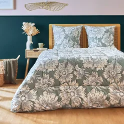 Outlet Trapunta stampata e due federe in cotone Lara Piumini, Cuscini Letto, Cuscini A Rullo