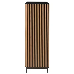 Vetrina alta a 3 livelli in rovere massiccio (98 x 135 cm) Rytm Nero
