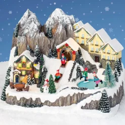 Villaggio di Natale luminoso e musicale Chalet in montagna