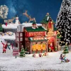 Villagio di Natale Lemax a pile e luminoso La scuderia delle renne di Babbo Natale